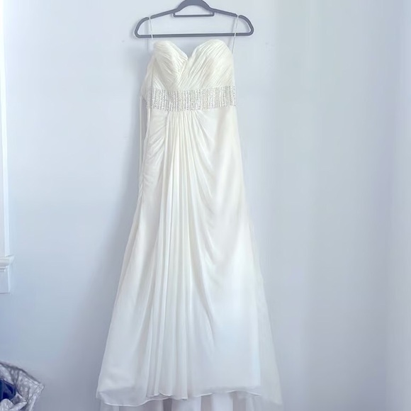Sottero and Midgley strapless lace back small train beaded crystal wedding dress - Picture 1 of 7